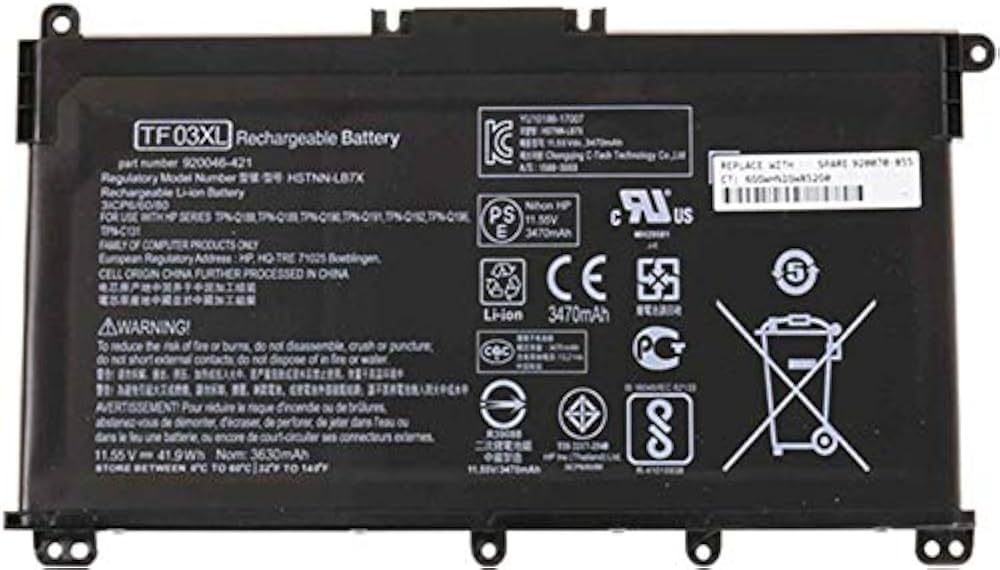 Vibrant Battery for HP Pavilion 14-bf115TX 15-cc720TX 15-cd029AX(P/N TF03XL)